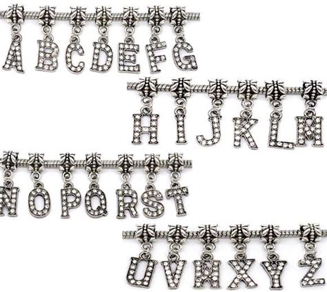Silver Tone Alphabet Letter Rhinestones Dangle B09408 300 Get Me Beads Get Affordable