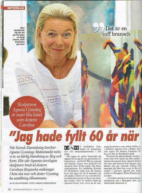 Agneta Gynning Interview In Svensk Damtidning