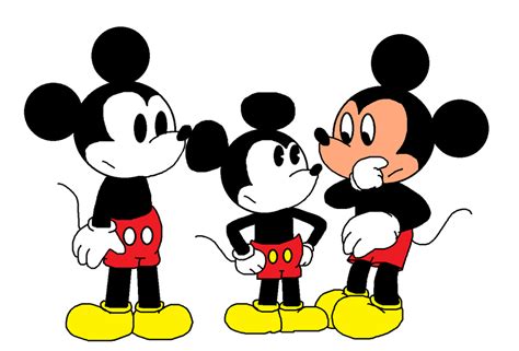 Three Incarnations Of Mickey Meeting Each Other By Marcospower1996 On
