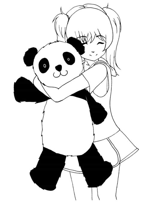 Girl Holding Panda Doodle By Dezeya On Deviantart