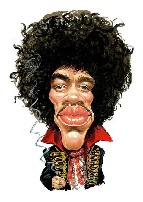 Jimi Hendrix Painting Celebrity Caricatures Jimi Hendrix Art Caricature