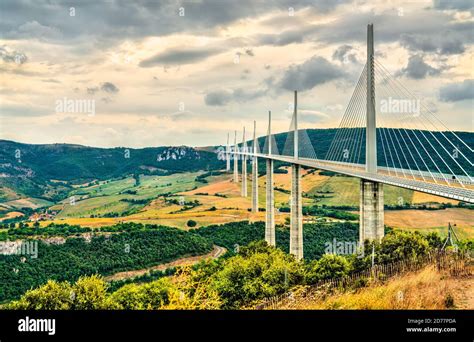 The Millau Viaduct In France The Tallest Bridge In The World Stock