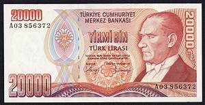 20000 Turkish Lira Note World Banknotes Coins Pictures Old Money