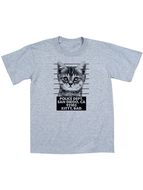 Instant Message Kitten Mugshot Funny Cats Cat Print Jail Prison Novelty Humor Mens T Shirt