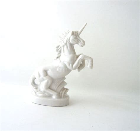 Vintage Porcelain Unicorn White Figurine Figure Fantasy Collectible Bone China Retro Modern