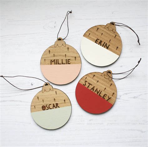 Personalised Name Wooden Christmas Bauble By Modo Creative Wooden