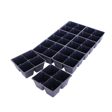 Black Plastic Garden Tray Inserts 10 Sheets Of 32 Planting Pot Cells