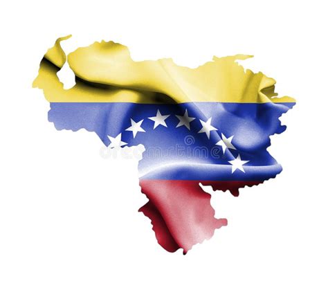 Map Of Venezuela With Waving Flag Isolated On White Stock Illustration