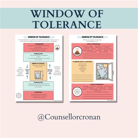 Window Of Tolerance Worksheet Trauma Therapy Dbt Therapy Etsy Australia
