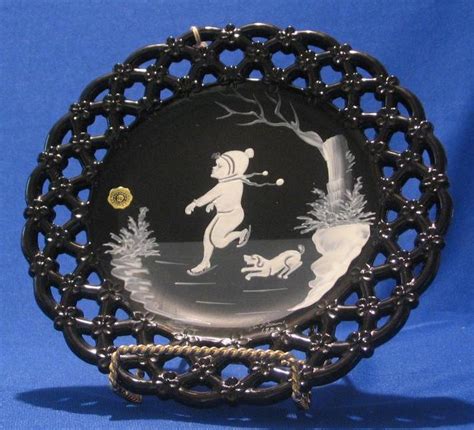 Artist Signed Mary Gregory Plate By Westmoreland Glass A Dream