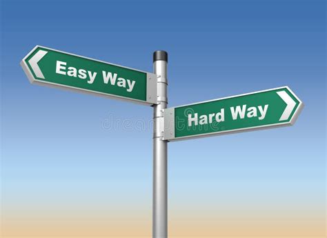 Easy Hard Way Road Sign Stock Illustration Illustration Of Risk 77081447