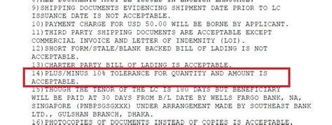 Field 39a Percentage Credit Amount Tolerance In Letter Of Credit Lc