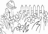 Coloring Gardening sketch template
