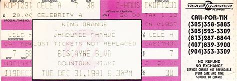 1991 King Orange Jamboree Parade Full Ticket 1992 Orange Bowl