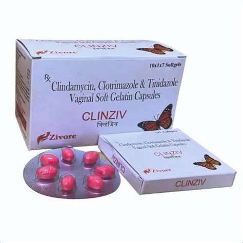 Clinziv Clindamycin Clotrimazole Tinidazole Vaginal Suppositories