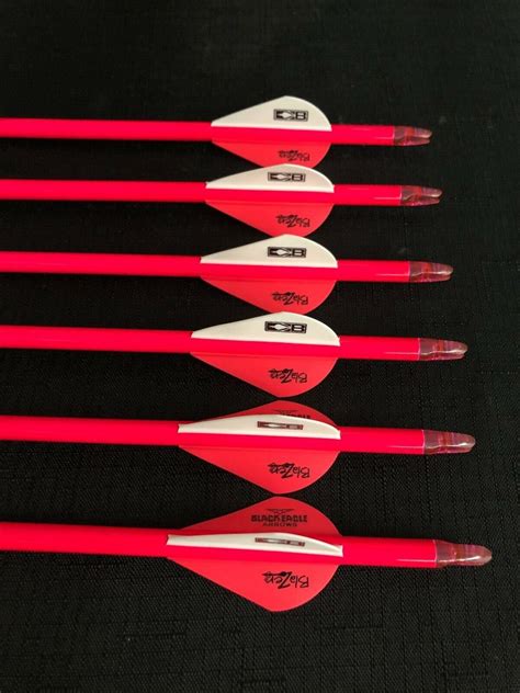 Black Eagle Outlaw Pink Crested Fletched 500 Arrows 12dz Brand New Ebay