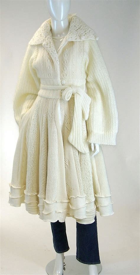 Winter White Sweater Coat Bridal Coatfully Linedup Cycled Etsy
