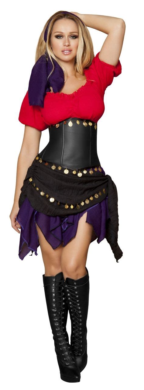 Sexy Roma Red Black Purple Fortune Teller Psychic Seductive Gypsy Costume Costumes Witches