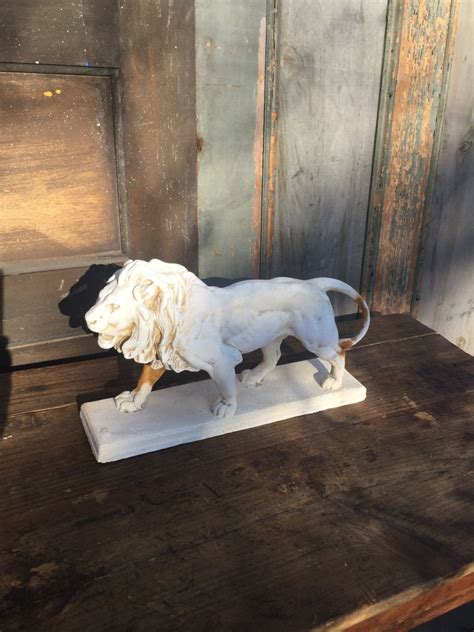 Antique Plaster Lion Statue By Limesilo13 On Etsy With Images
