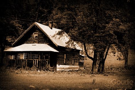 Vintage House Old Looking Photo Of A House In The Woods Nickgourlie
