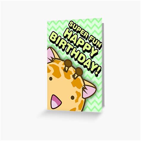 Fuzzballs Happy Birthday Giraffe Greeting Card By Rabbitbunnies