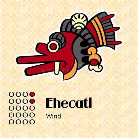 Aztec Symbol Ehecatl Aztec Calendar Symbols Ehecatl Or Wind 2 Stock