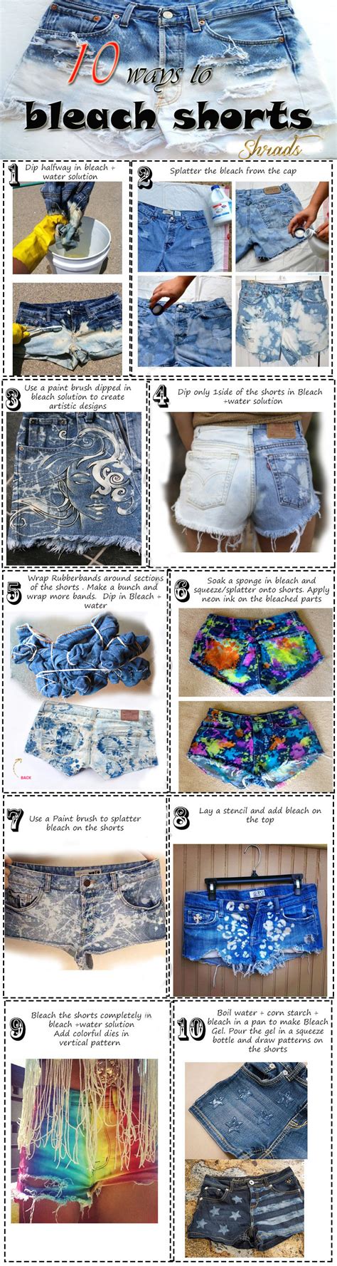 10 Ways To Bleachfadedye Shorts Shrads