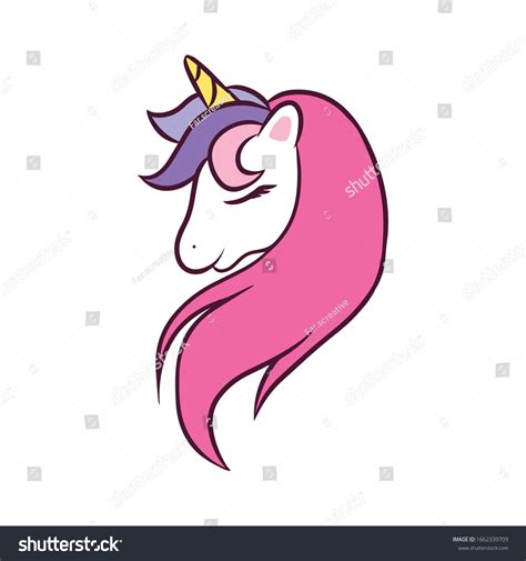 Beautiful Unicorn Head Vector Illustration Stock Vector Royalty Free