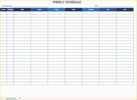 Weekly Work Schedule Template Free Download Of Free Work Schedule