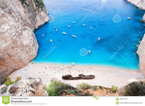 Navagio Beach With Shipwreck On Zakynthos Island In Greece