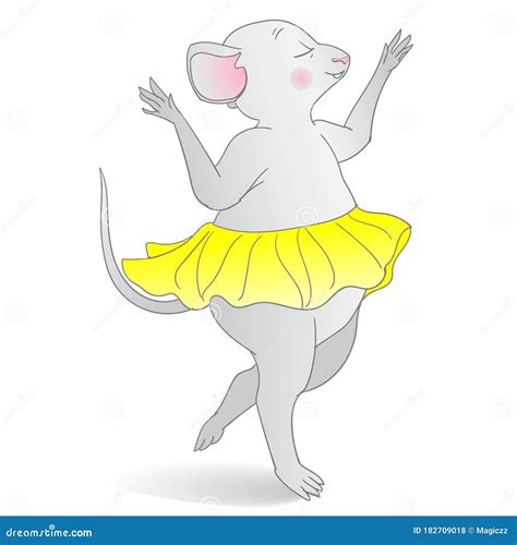 Dancing Mice In Yellow Skirt Stock Vector Illustration Of Mouse