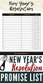 New Year's Resolution List - Free Promise Printable Here