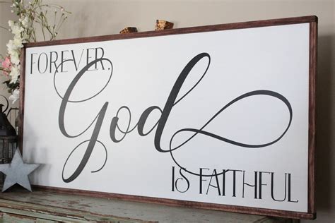 Forever God Is Faithful Sign Scripture Bible Verse Wall Art Etsy