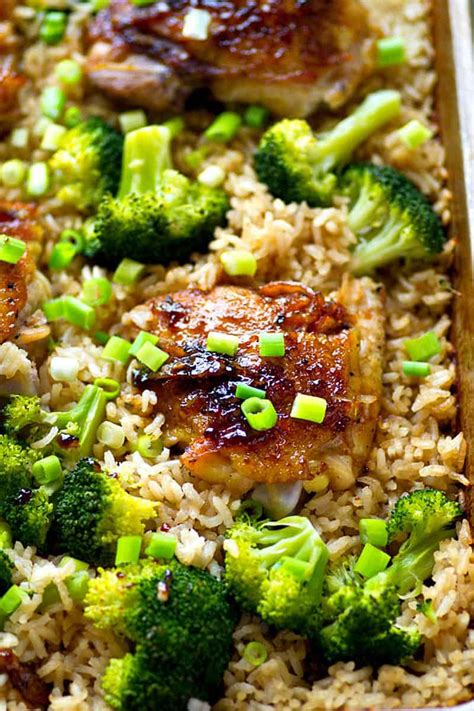 Place how much chicken and. Sheet Pan Orange Chicken with Rice + Broccoli