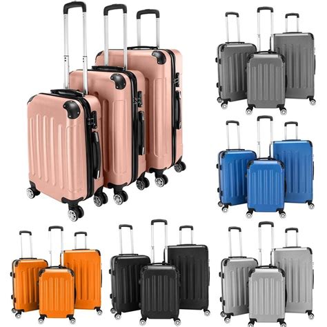 6 Colors 3 Pieces Travel Luggage Set Bag Abs Trolley Carry On Suitcase
