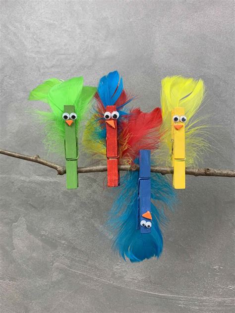 Kids Craft How To Make Bird Buddies With A Clothespin The Mom Trotter