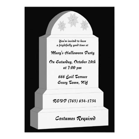 Rip Tombstone Party Invitation In 2021 Rip Tombstone