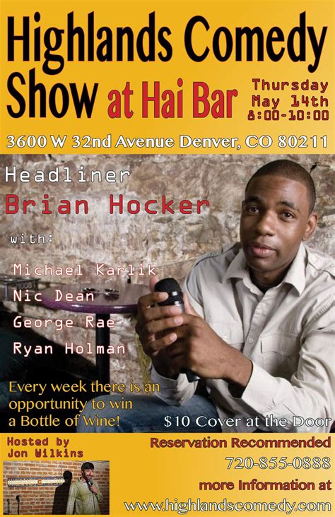 Brian Hocker Back Again in the Highlands Comedy Room | Comedy show, Comedy, Comedy works