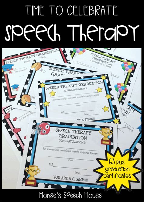 Speech Therapy Graduation Certificates School Speech Therapy Speech