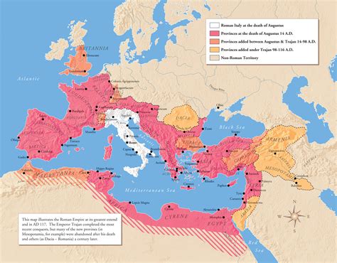 Roman Empire Map (At its height & Over time) 2024