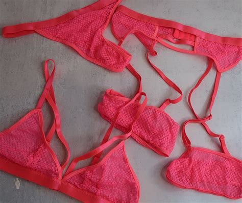 kenzie anne pink mesh lingerie set fans utopia