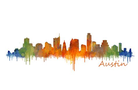 Austin Texas Cityscape Skyline V2 Illustrations ~ Creative Market