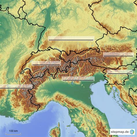 Stepmap Länder Der Alpen Landkarte Für Europa