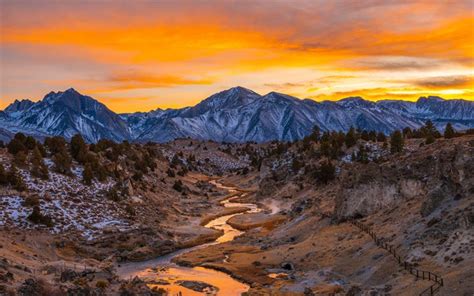 Download Wallpapers Mammoth Lakes Evening Sunset Mountain Landscape