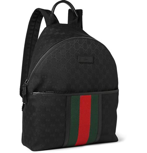 Gucci Leather Trimmed Canvas Backpack In Black For Men Lyst