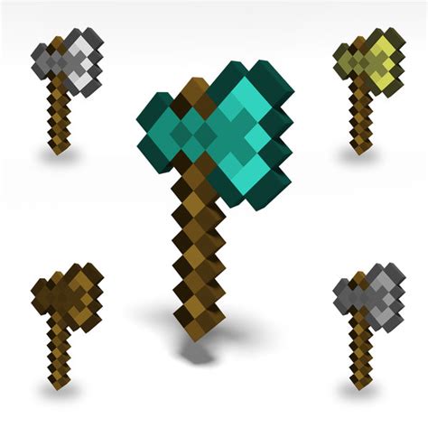 3d Model Minecraft Axe Turbosquid 1380870