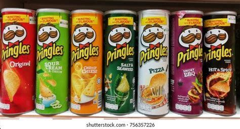 Bangkokthailand November 2017 Pringles Variety Flavors Foto De Stock