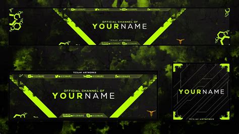 Abstract Youtube Banner And Avatar Template Stream Design Elements