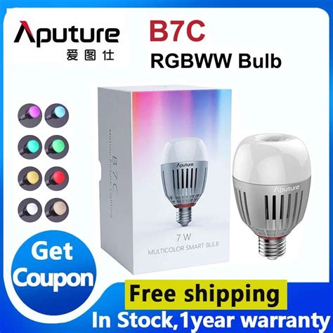 Aputure B7c 7w Rgbww Led Smart Bulb Cri 2000k 10000k Adjustable 0 100