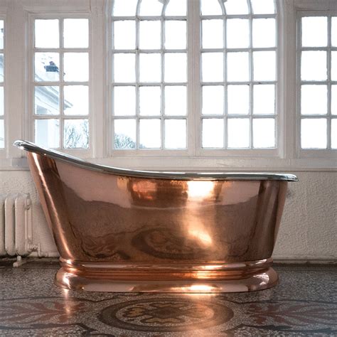 Copper Slipper Bath With Nickel Inlay Copperfield Baths